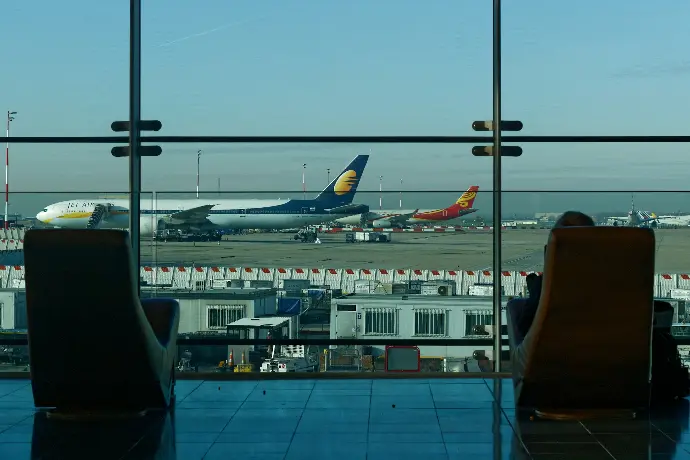 A view of an airport from an airport terminal